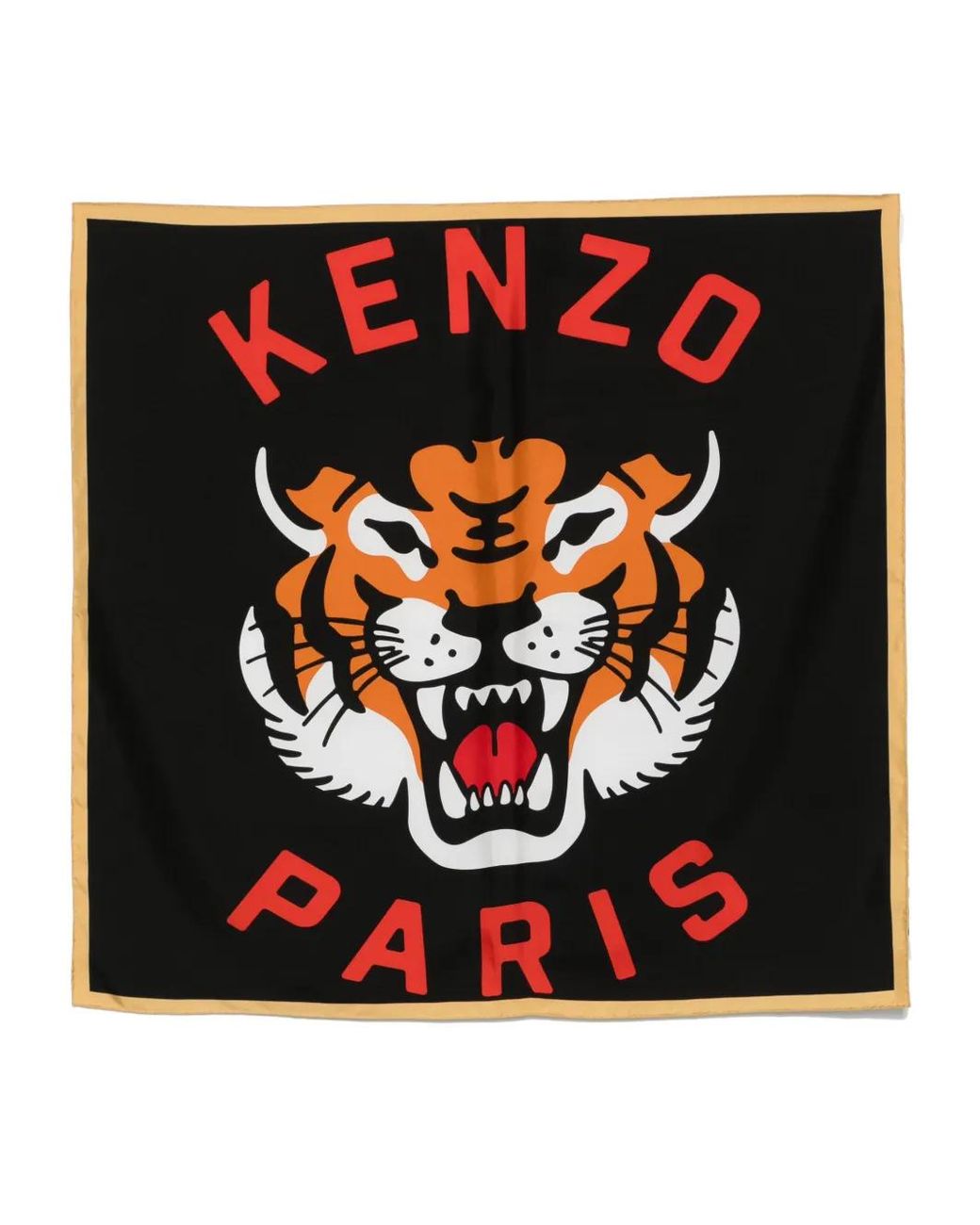 KENZO Black Lucky Tiger Scarf