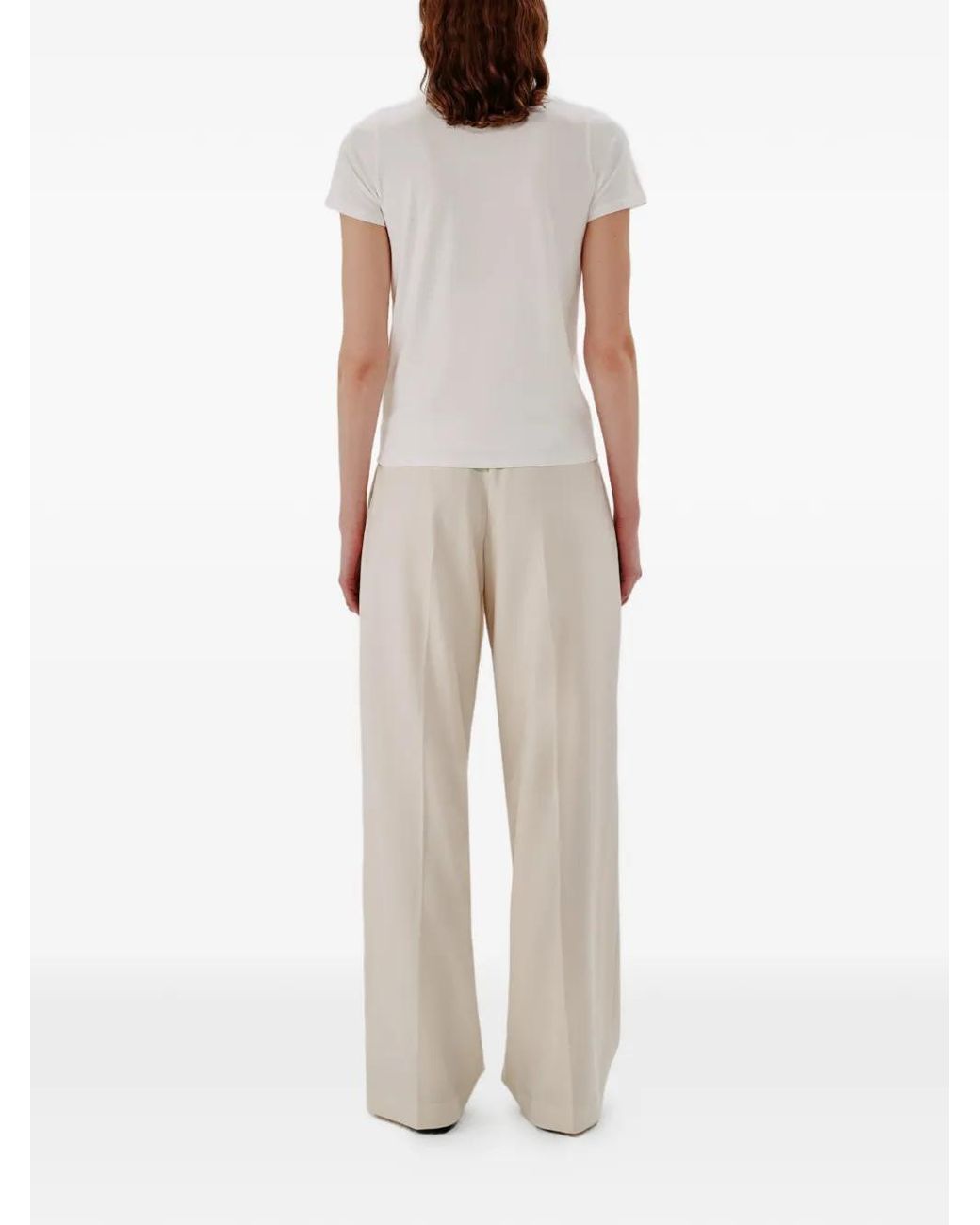 Another Tomorrow White Fitted T-Shirt