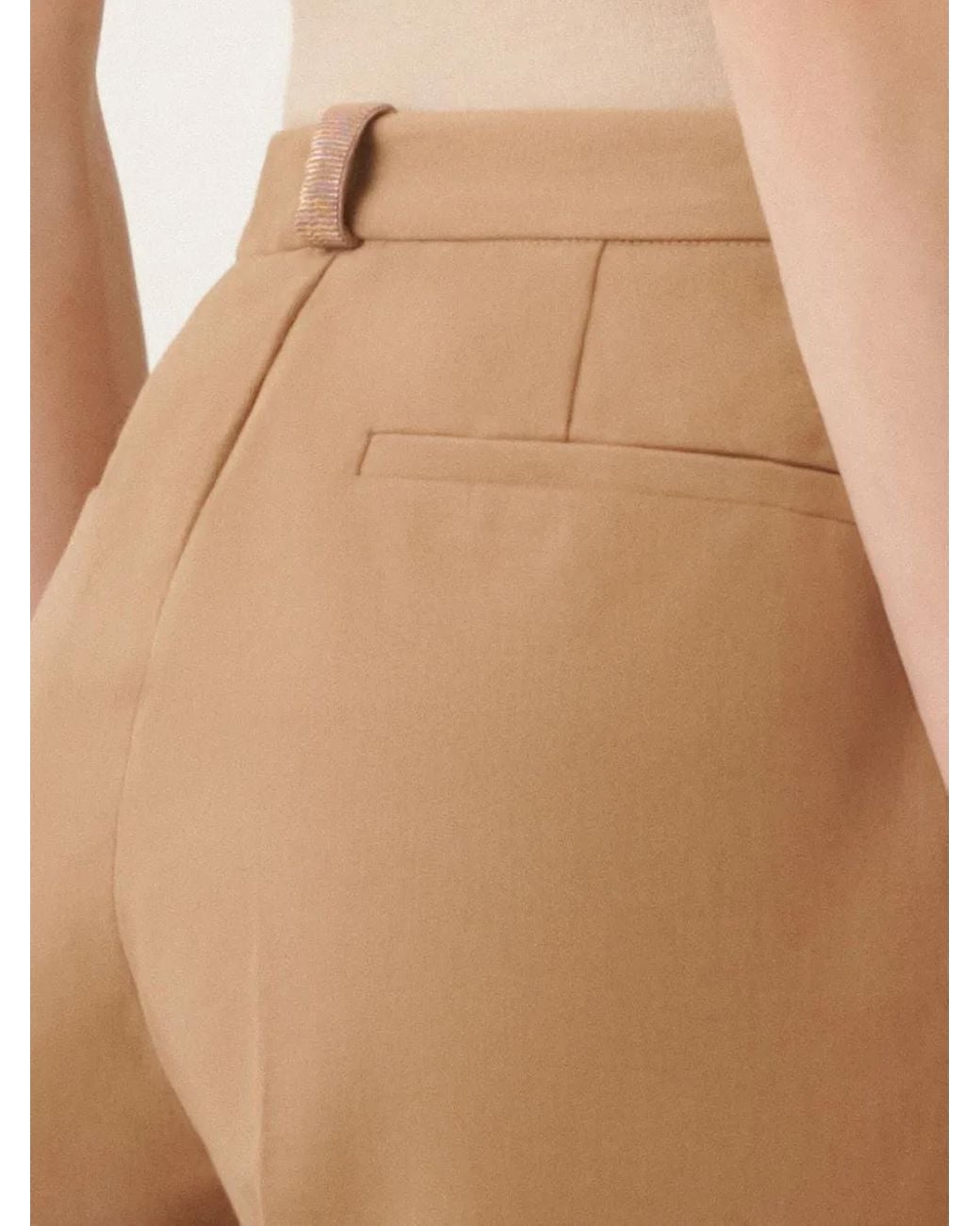Fabiana Filippi Natural Pleated-Front Trousers