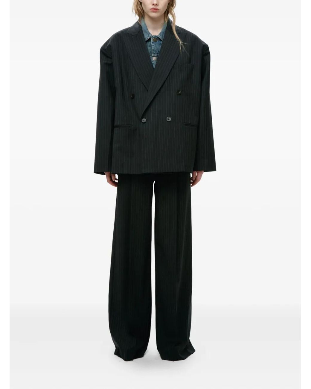 Mainless Blue Pinstripe Blazer