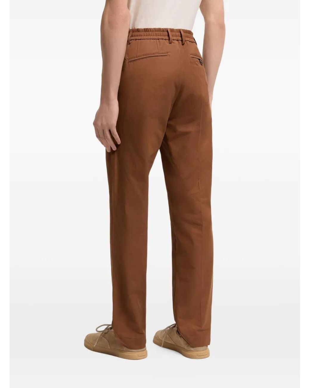 Moncler Brown Technical Cotton Blend Trousers for men