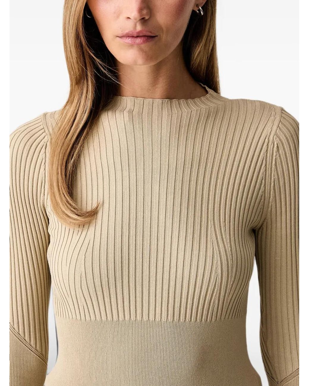 ARMANI EXCHANGE Natural Ribbed Logo-Embroidered Sweater