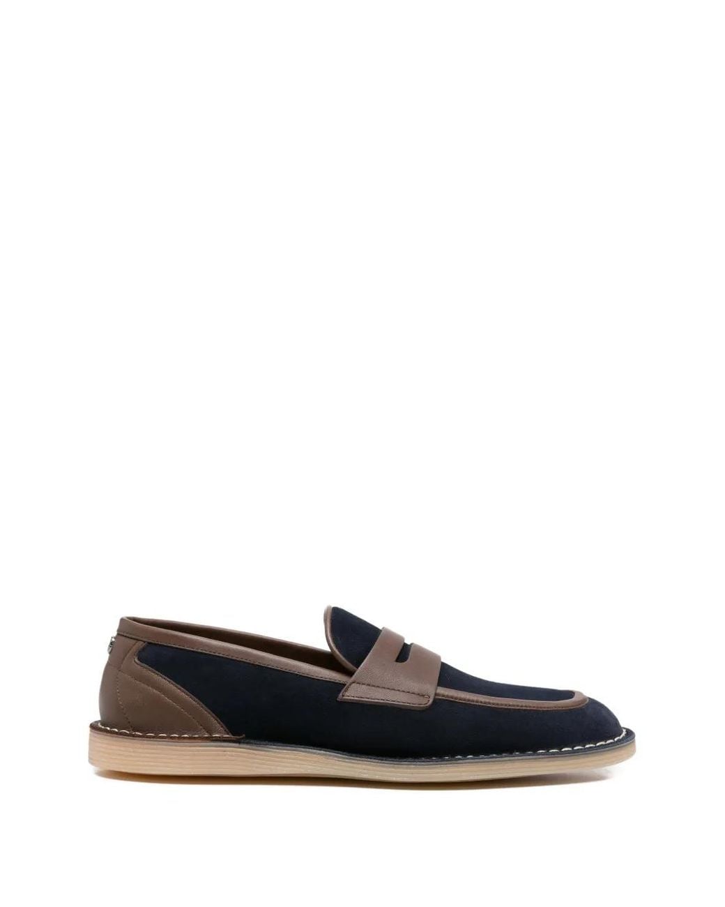 Dolce & Gabbana Blue Split Calfskin Slippers for men