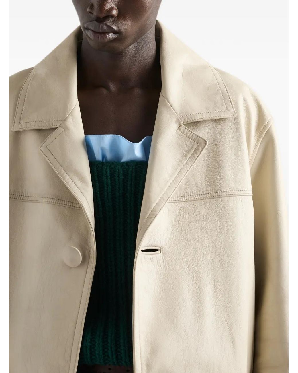 Prada Natural Leather Coat for men