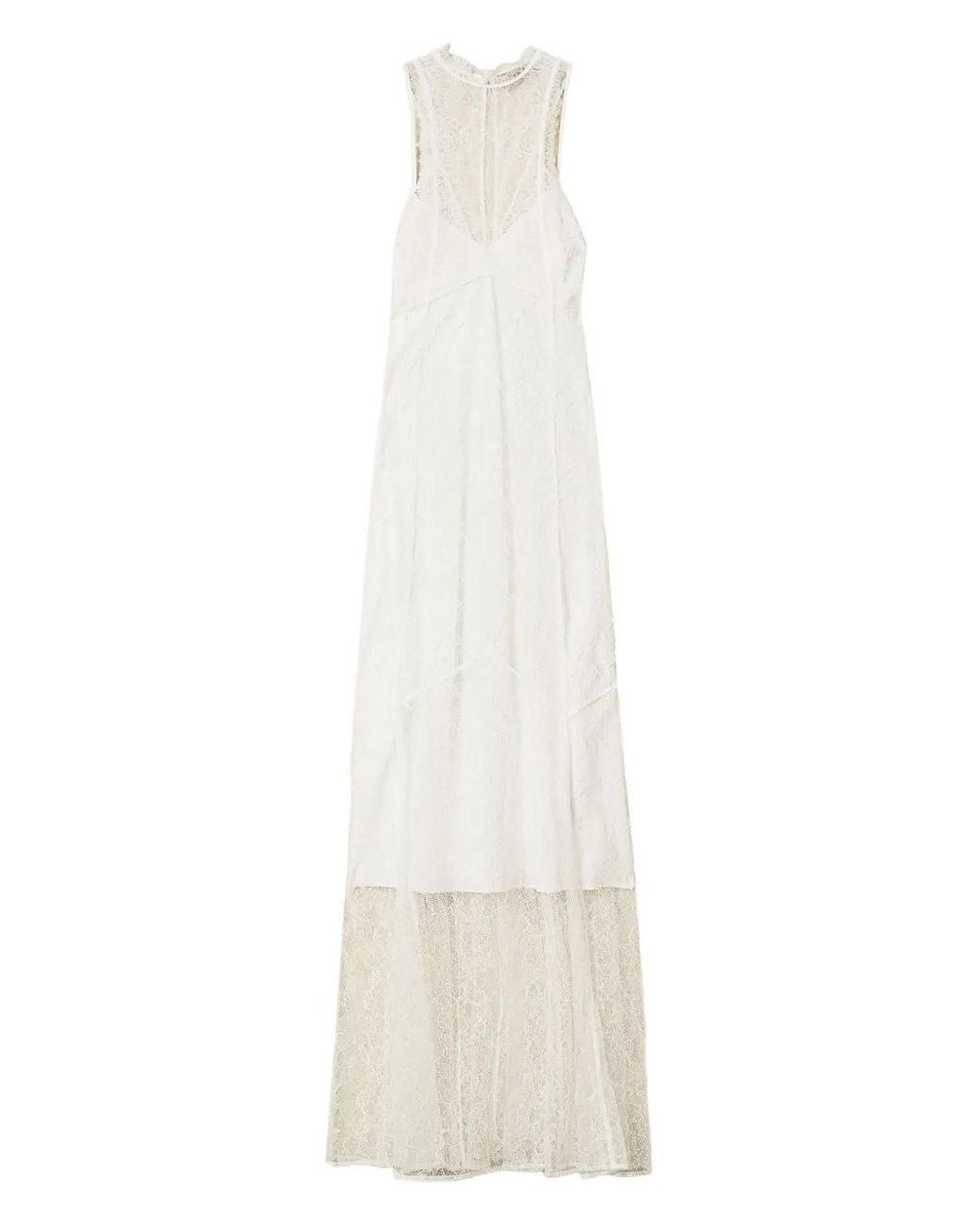 Twinset White Halter Lace Maxi Dress
