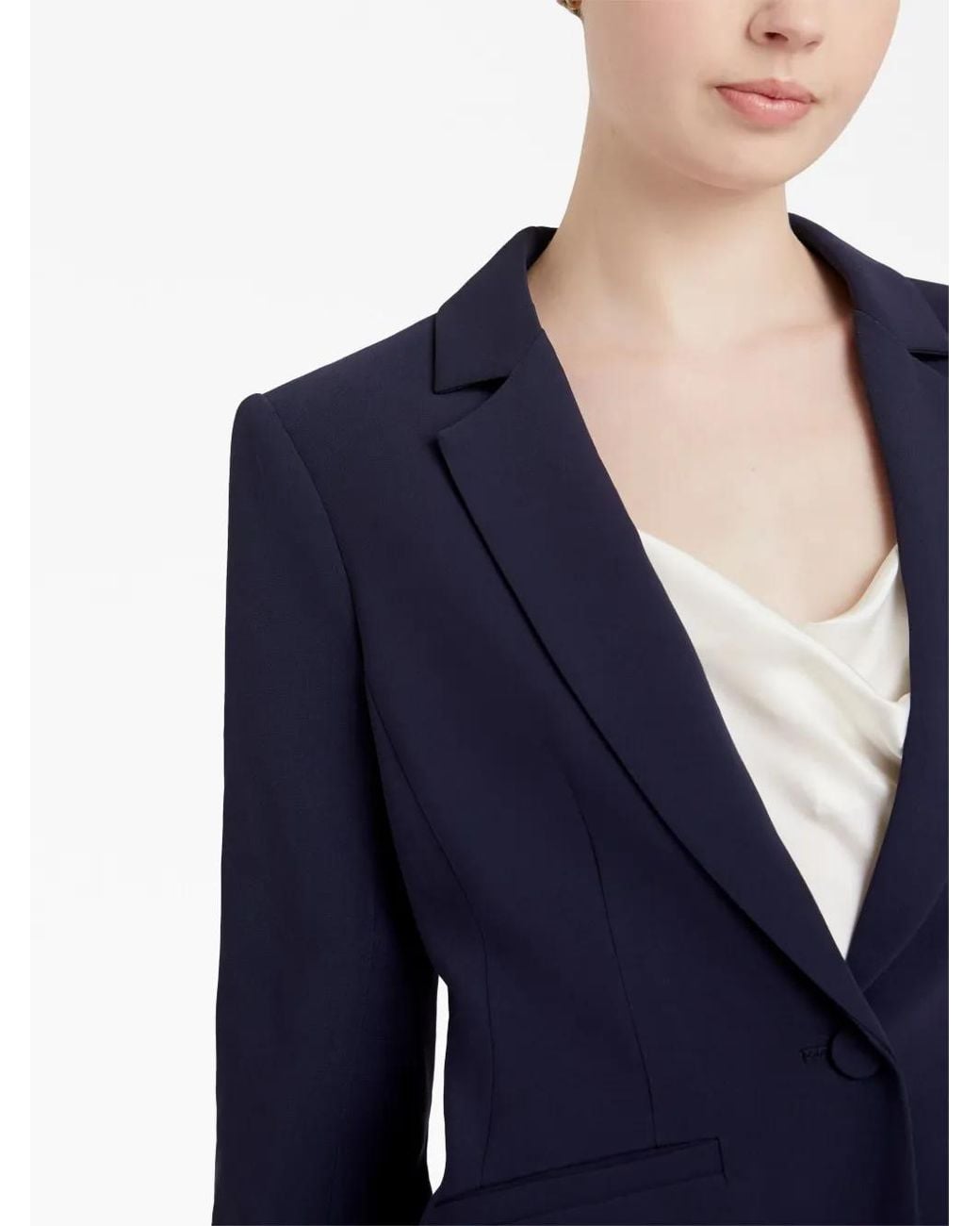 Cinq À Sept Blue Three-Quarter Length Sleeved Blazer