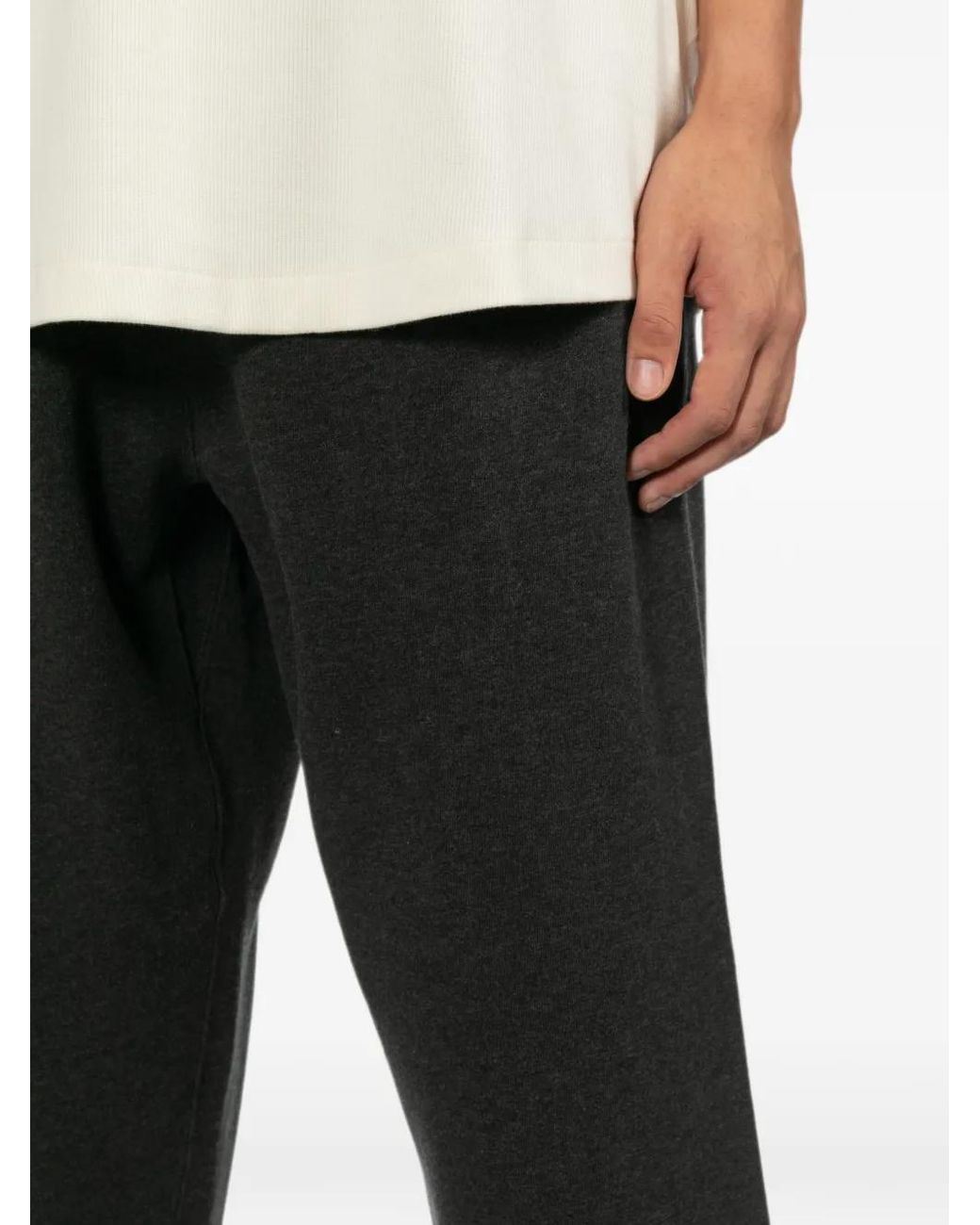 Essentials White Logo-Patch Track Pants for men