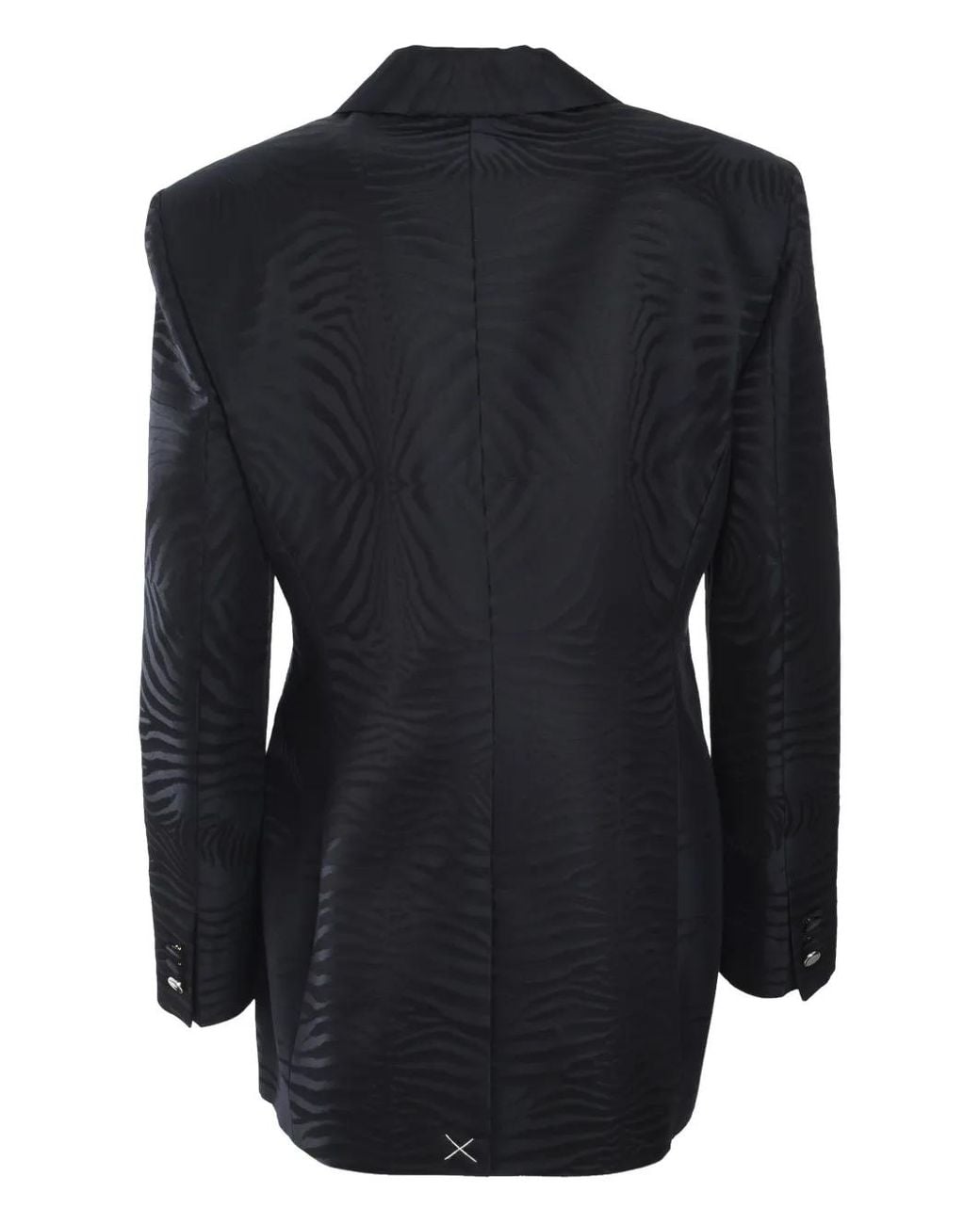 Roberto Cavalli Blue Devoré-Effect Blazer
