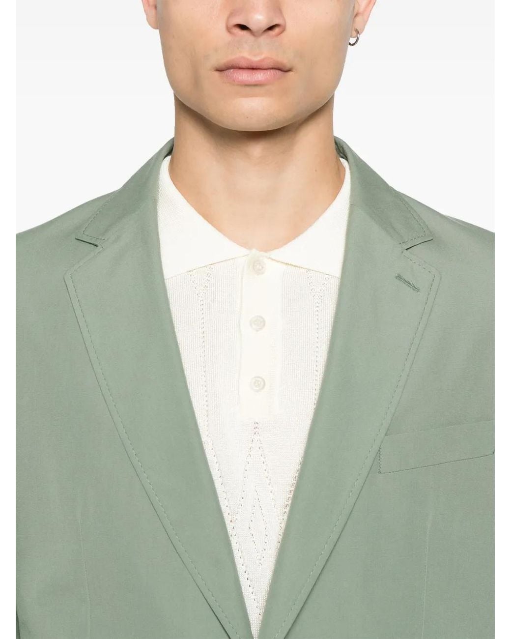 Fursac Green Single-Breasted Blazer for men