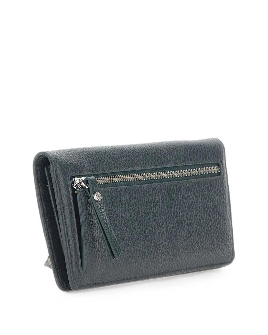 Gianni Chiarini Gray Grain Pebbled Leather Wallet