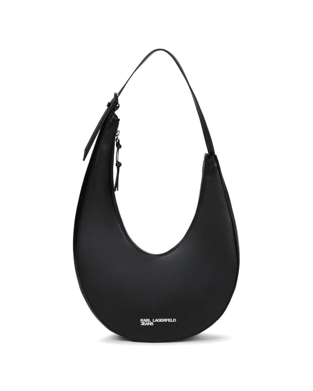 Karl Lagerfeld Black Rounded Leather Shoulder Bag