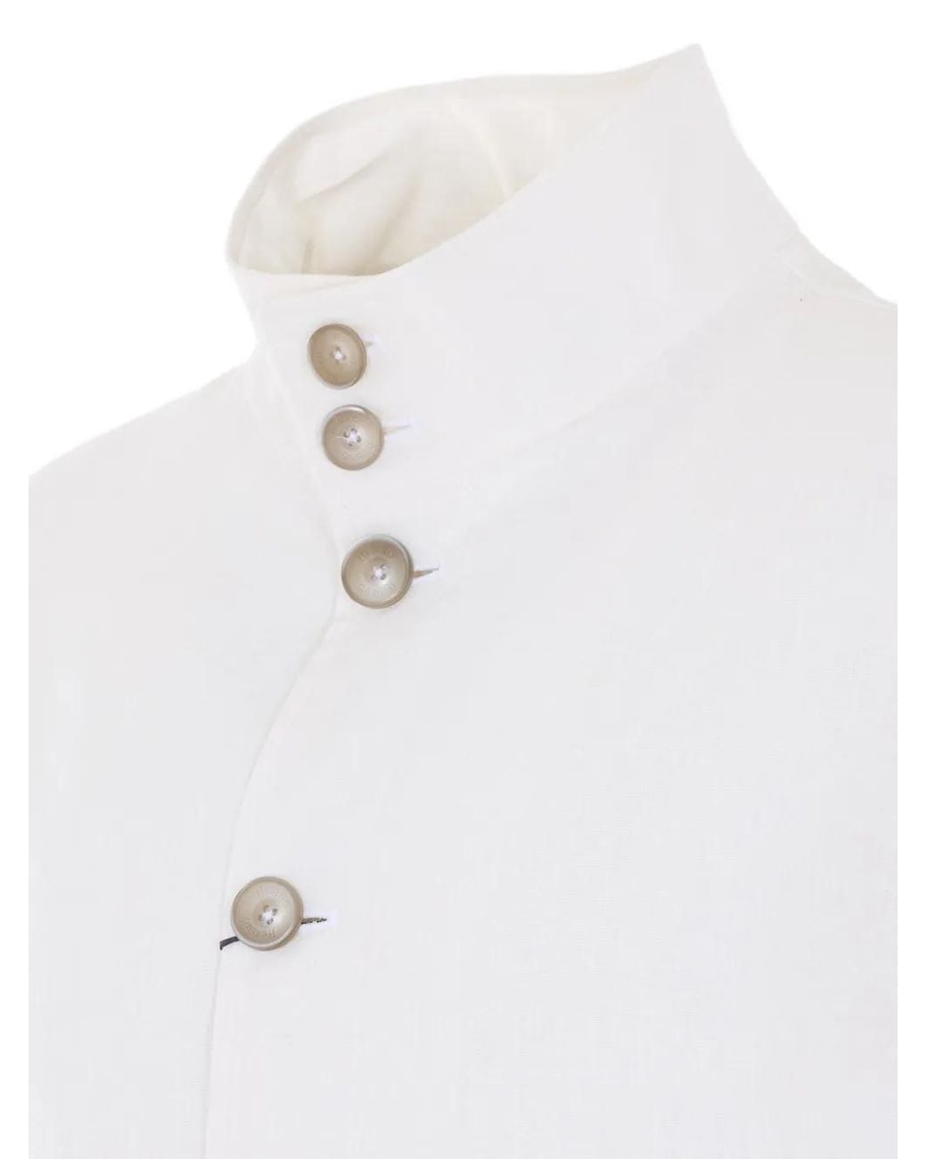 Herno White Button High-Neck Bomber Jacket for men