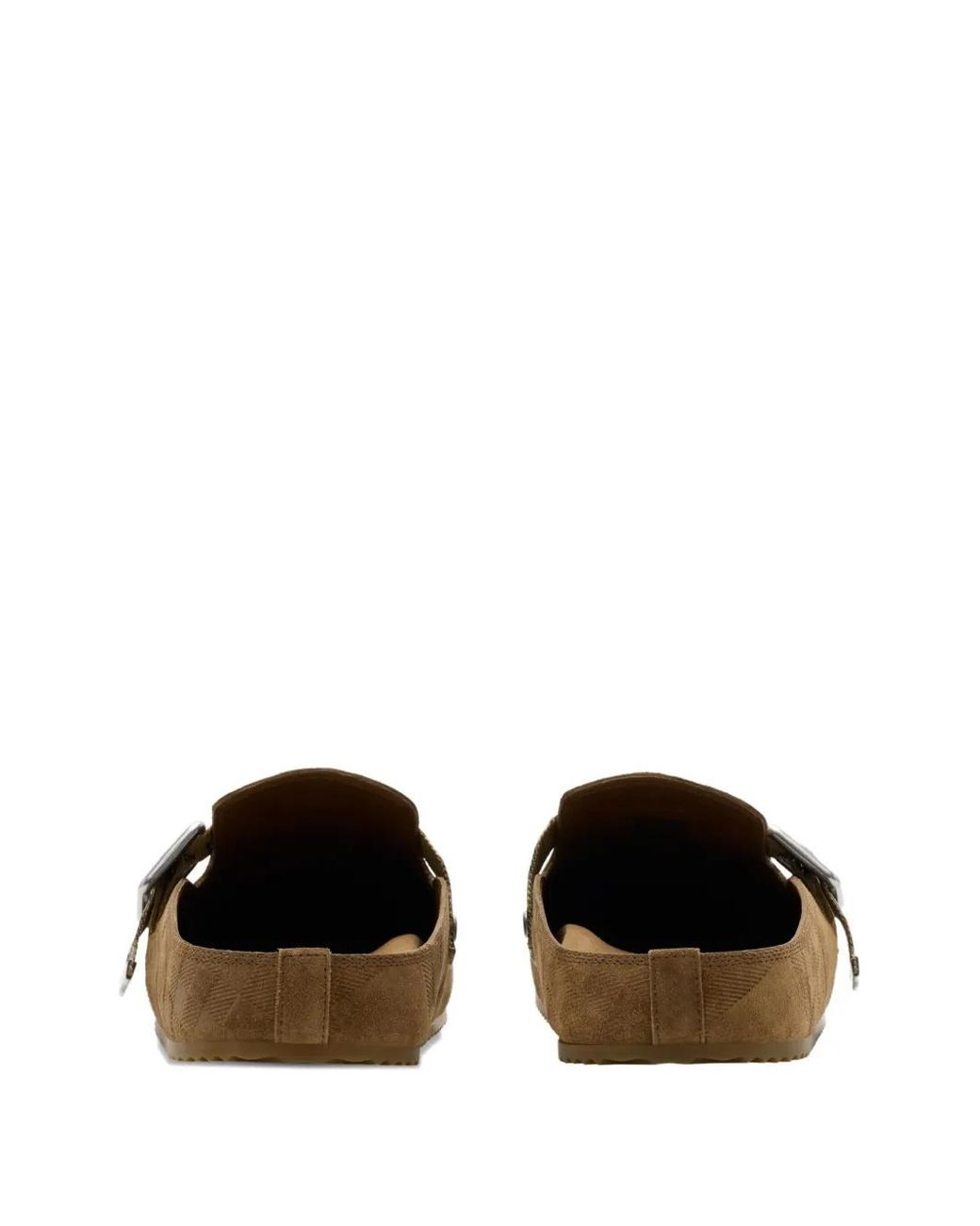Burberry Brown Check Suede Urchin Clogs