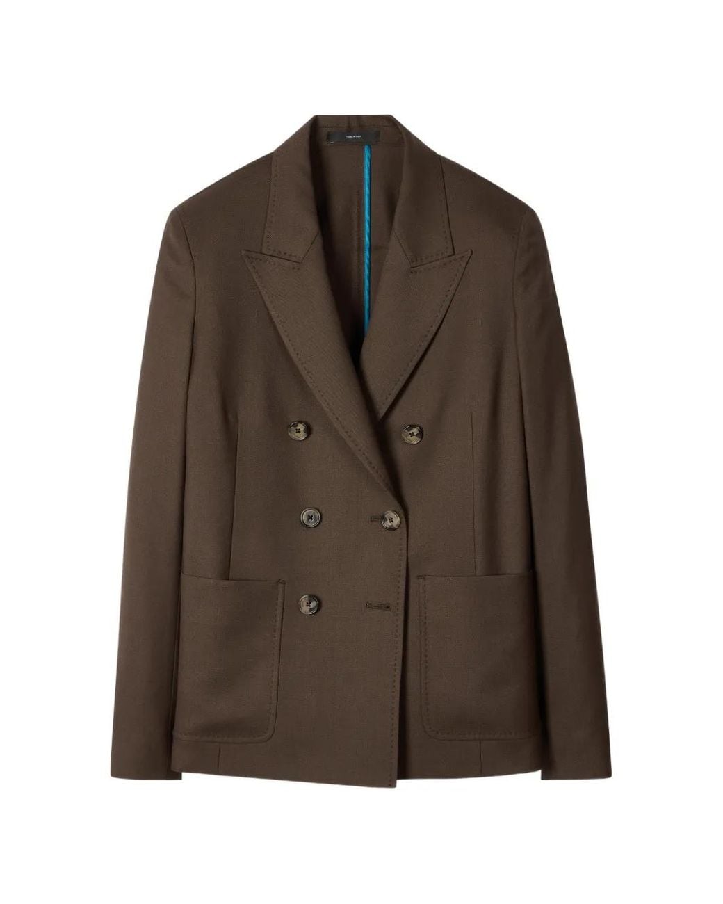 Paul Smith Brown Double-Breasted Pocket Blazer