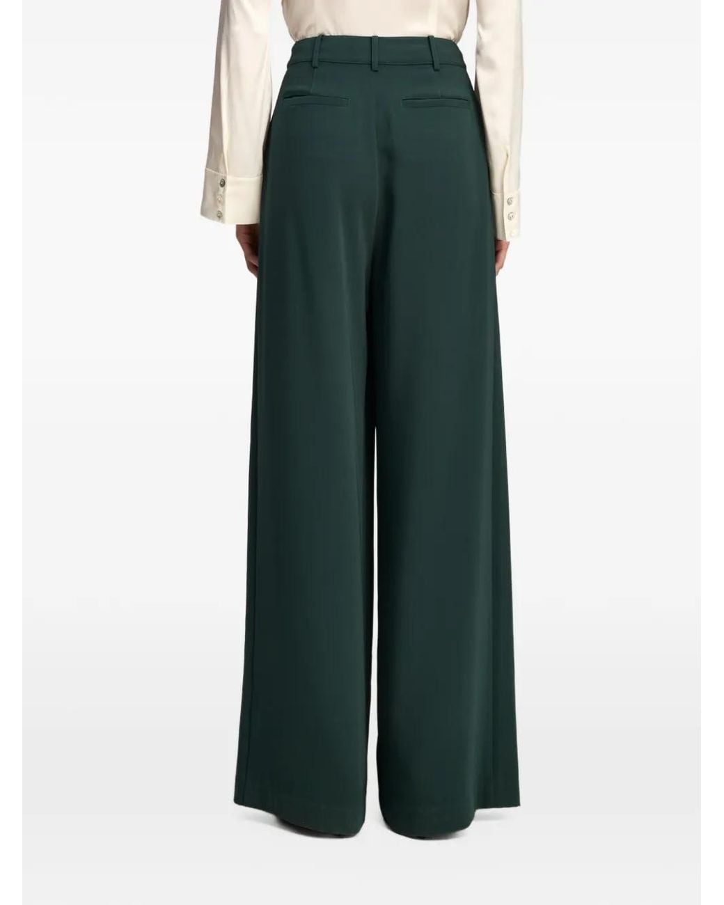 Cinq À Sept Green Marne Pleated Tailored Trousers