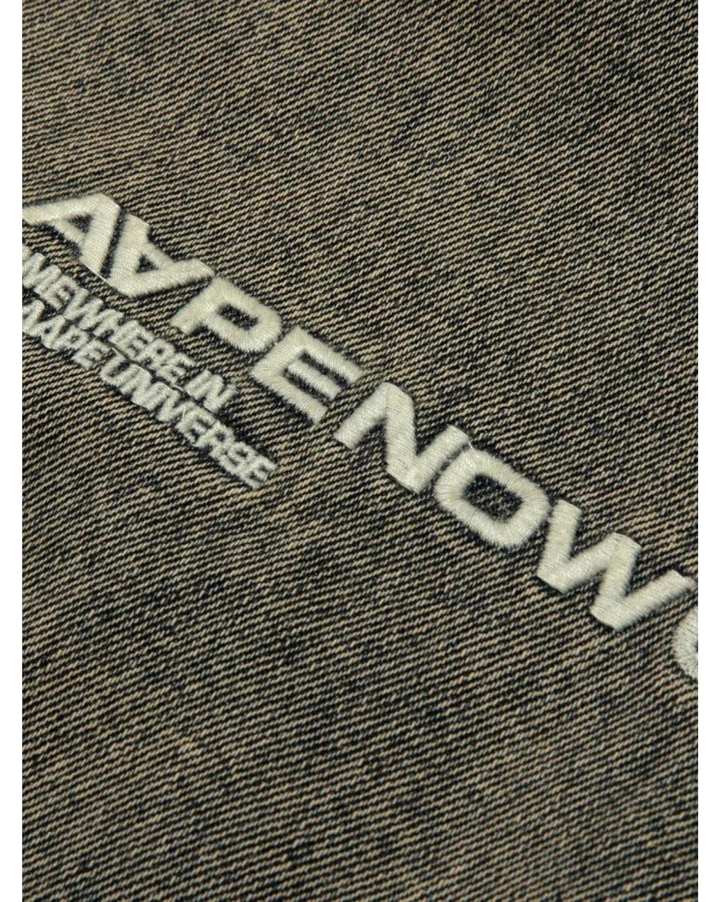 Aape By A Bathing Ape Green Aapenow Acid-Wash Logo-Embroidered Jacket for men