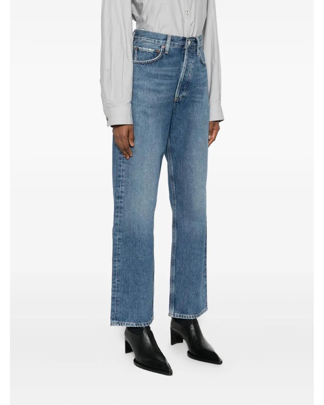 Agolde Blue Whiskering-Effect Jeans