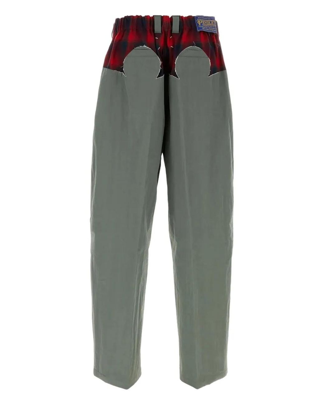 Maison Margiela Gray Pleated Plaid-Insert Trousers for men