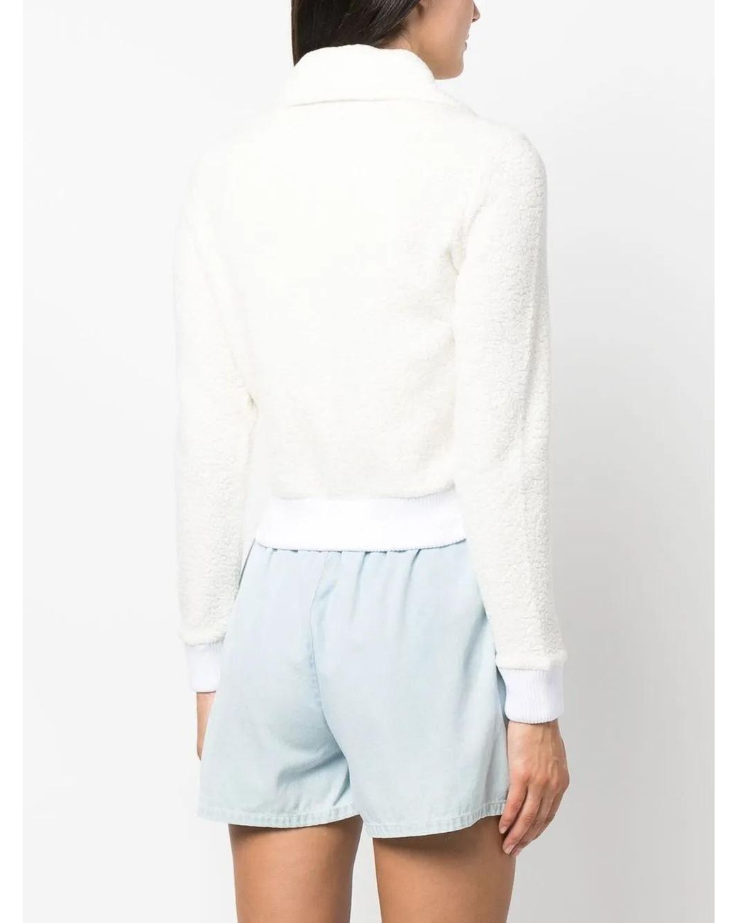 Casablanca White Embroidered-Logo Zip-Fastening Jacket