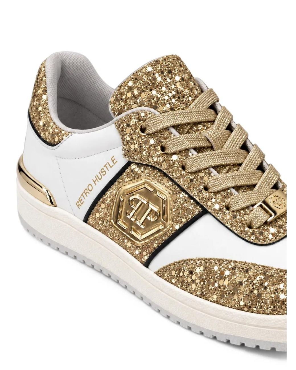 Philipp Plein Metallic Sneakers Retro Hustle Mix Glitter