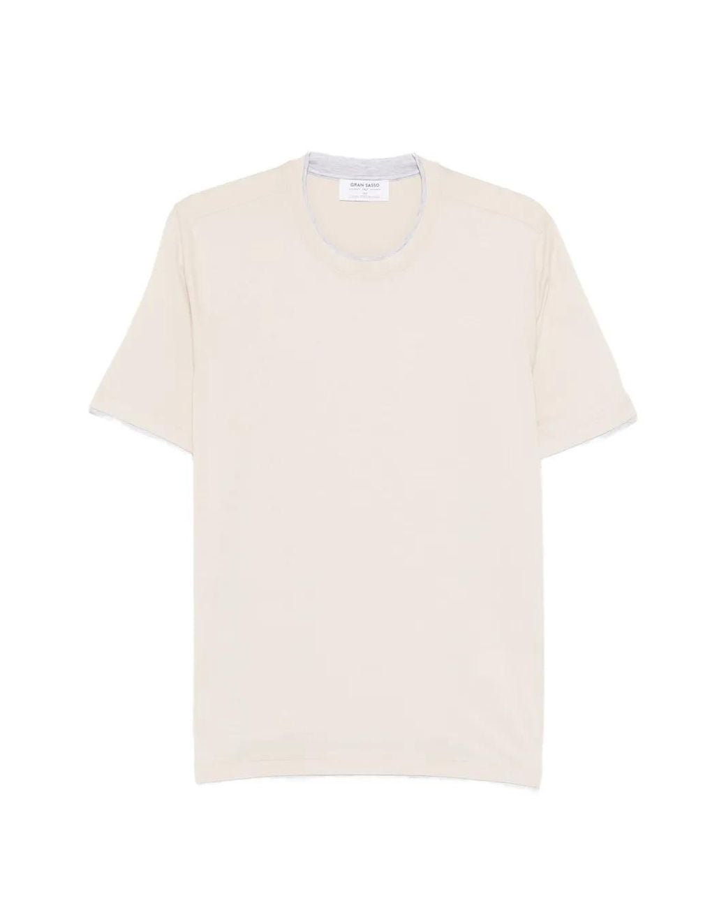 Gran Sasso White Trim-Detail T-Shirt for men