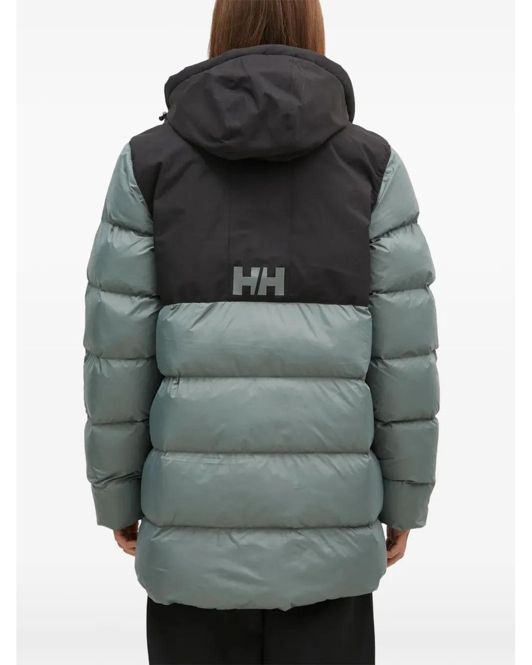 Helly Hansen Gray Hooded Logo Padded Jacket for men