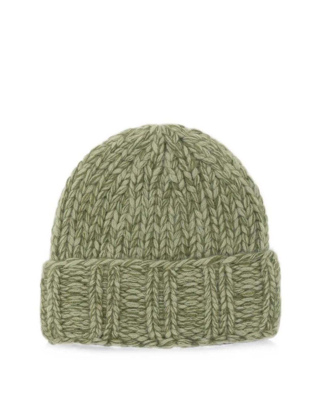 Liska Green Anfisa Chunky-Knit Beanie Hat