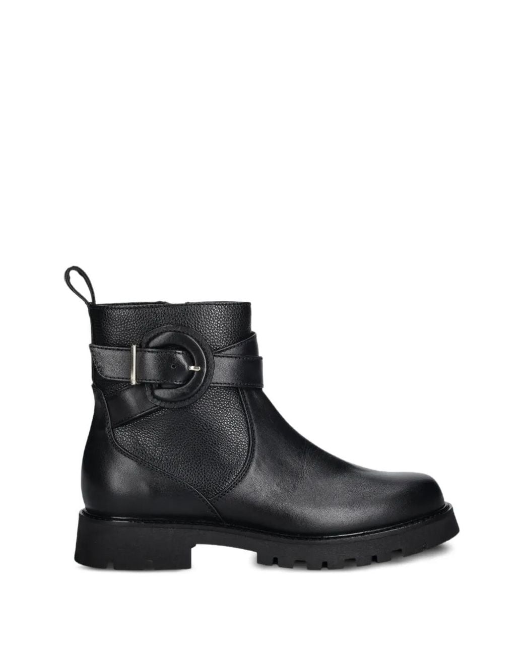 Baldinini Black Buckled Side-Zip Ankle Boots