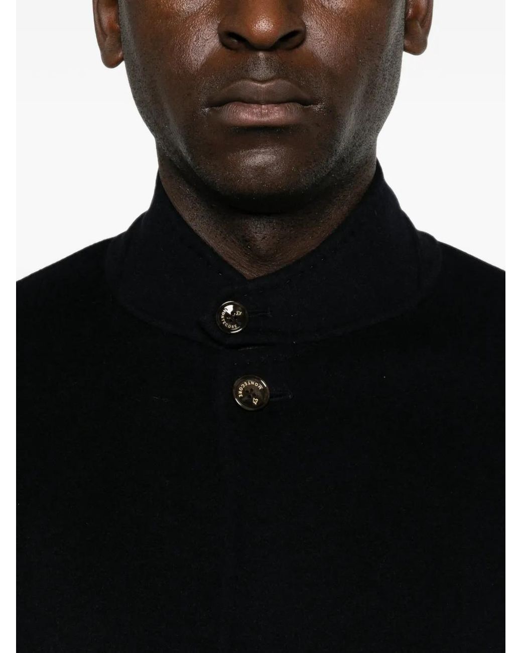 Montecore Black Button-Fastening Coat for men