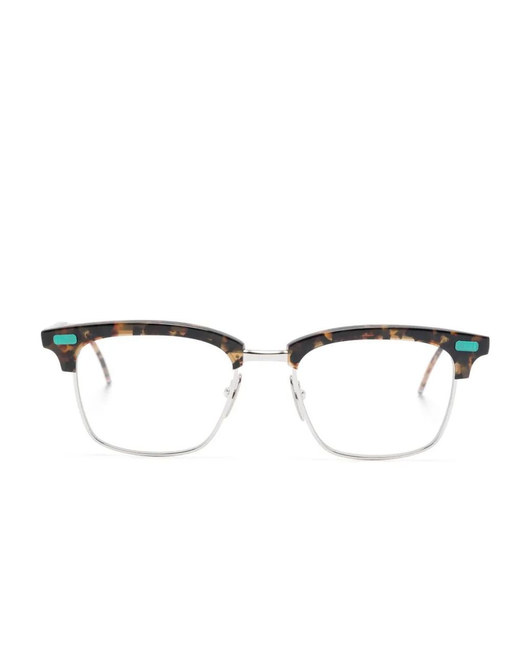 Thom Browne Brown Brille Mit Eckigem Gestell