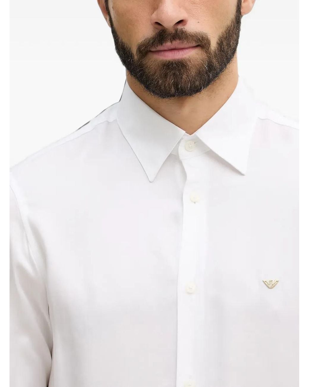 Emporio Armani White Logo-Detail Shirt for men