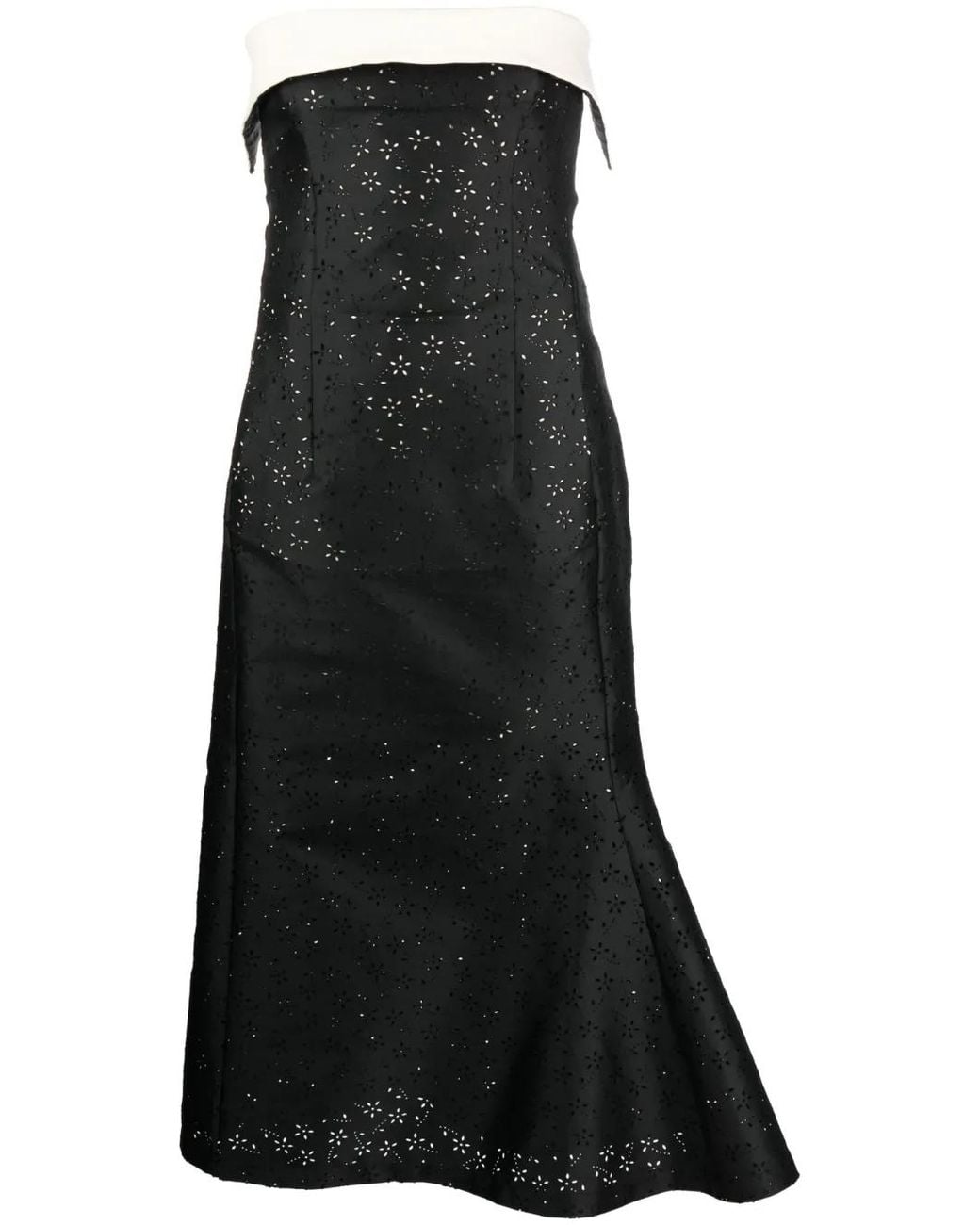 Philosophy Di Lorenzo Serafini Black Pointelle Knit Midi Dress
