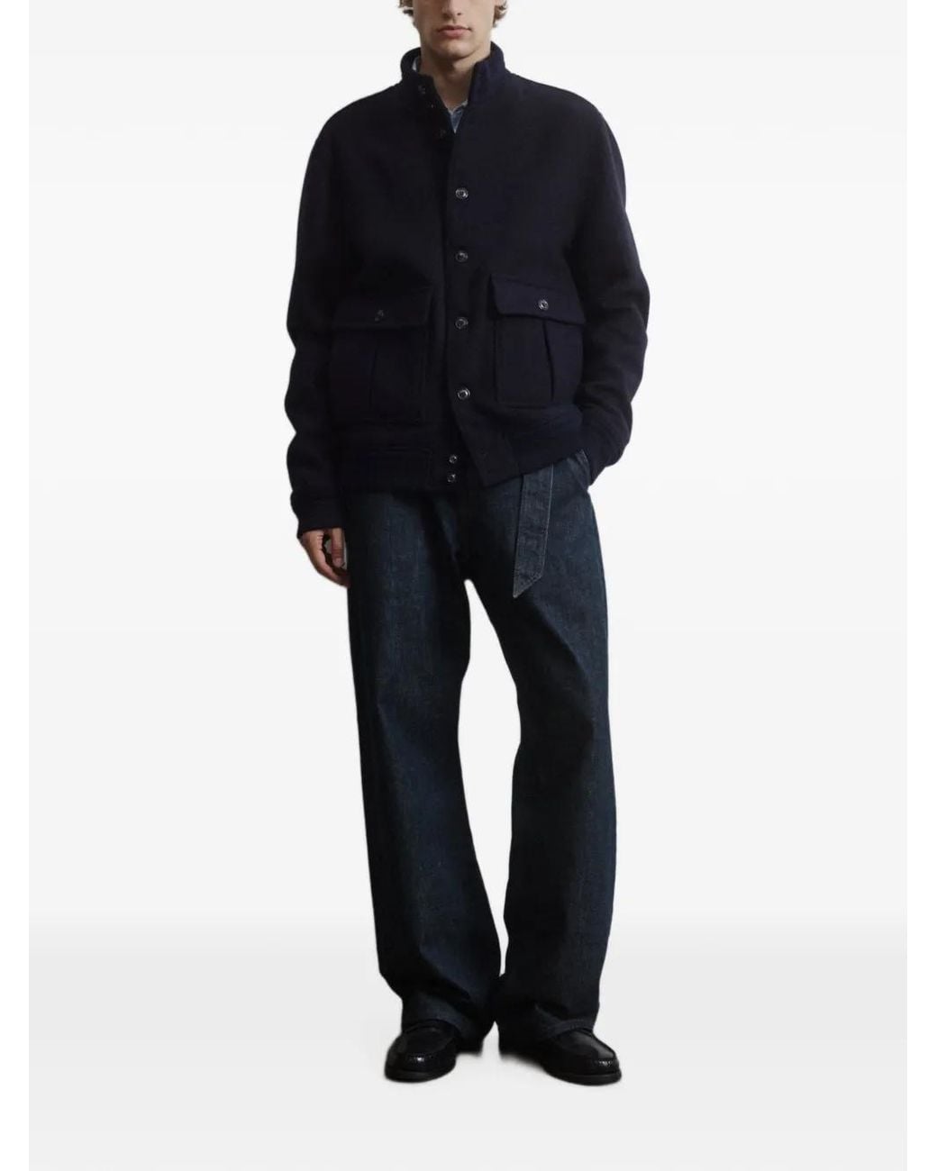 Valstar Blue Veste Boutonnée En Feutre De Laine for men