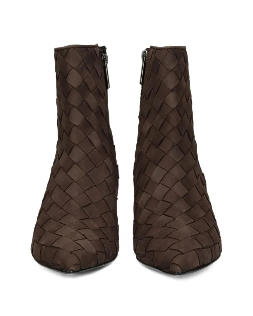 Pons Quintana Brown Woven Leather Ankle Boots