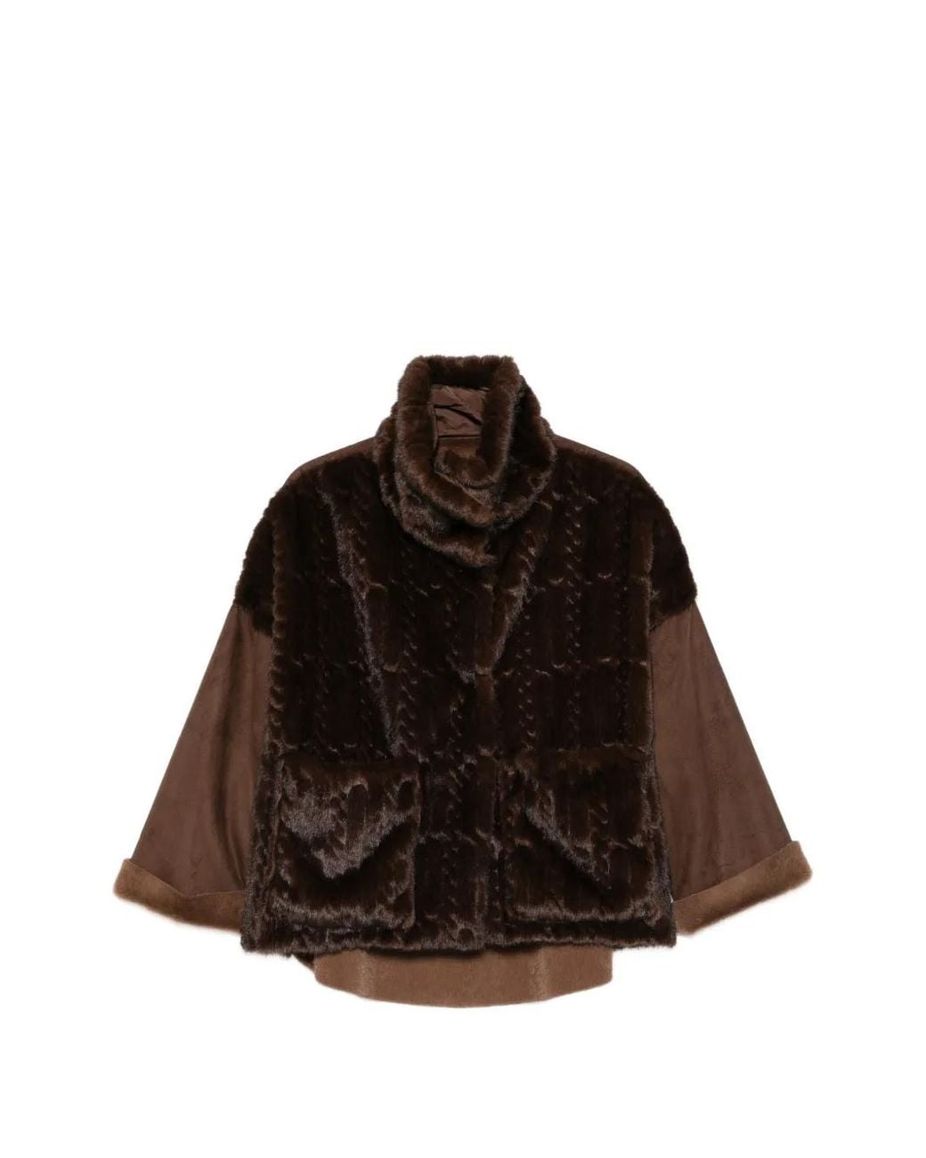 Collection Privée Brown Parka À Empiècements Contrastants