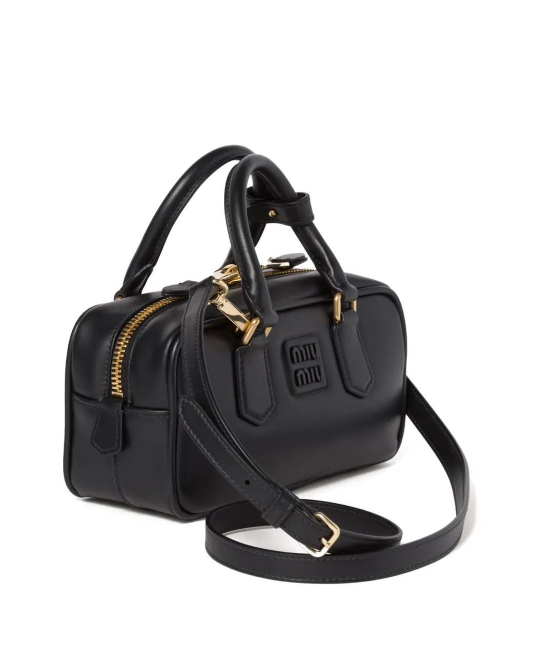 Miu Miu Black Arcadie Nappa Leather Bag