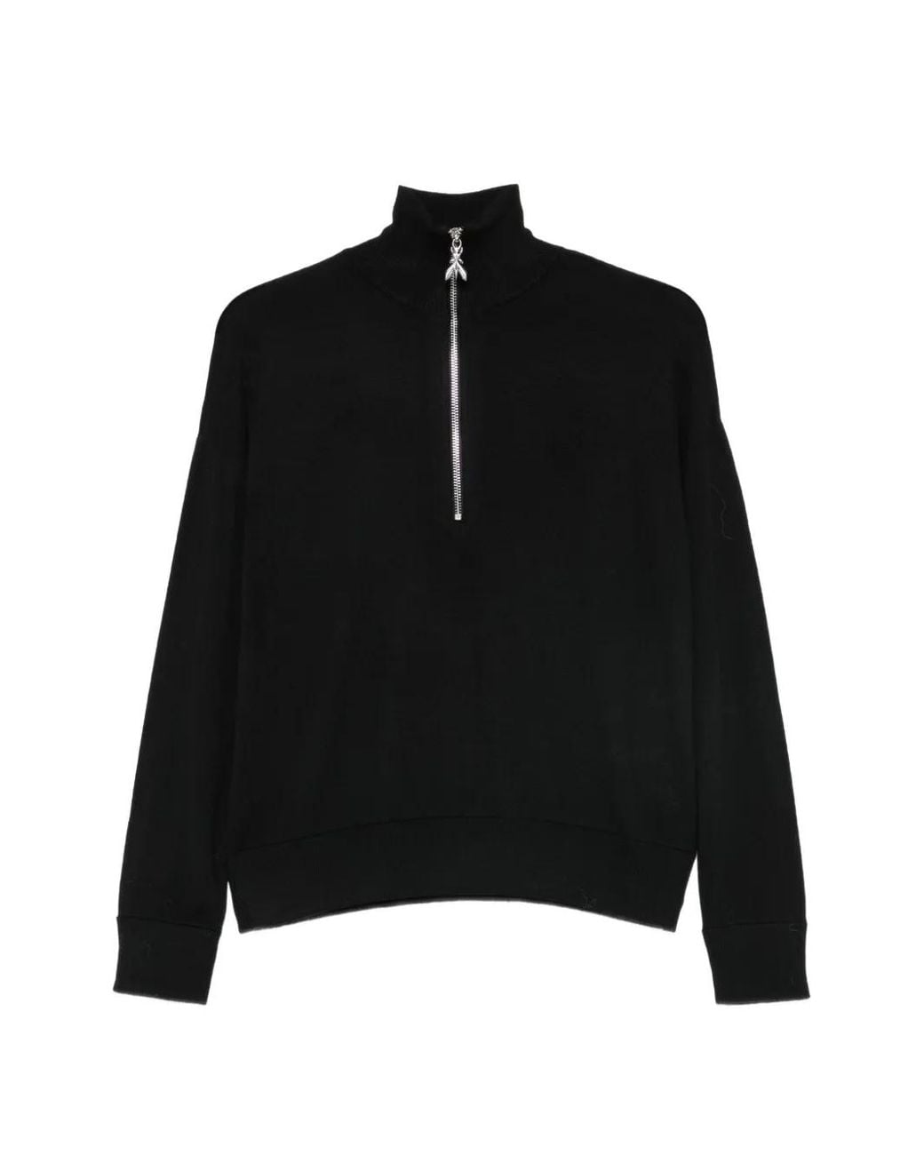Patrizia Pepe Black Zip-Neck Sweater