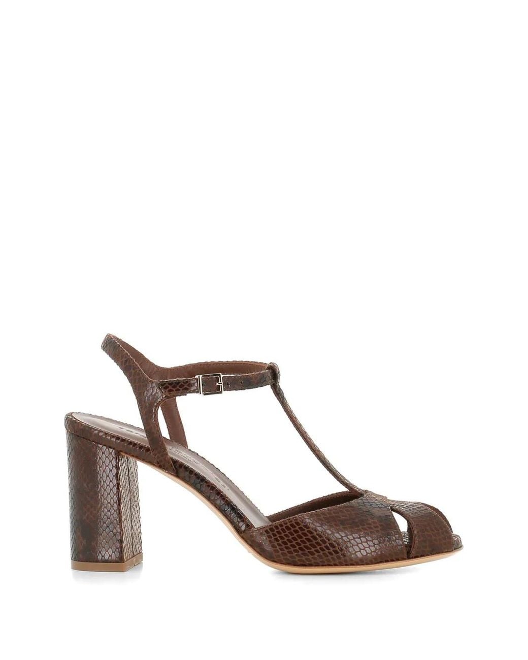 Sergio Levantesi Brown Sandales Giselle 6 À Effet Reptile