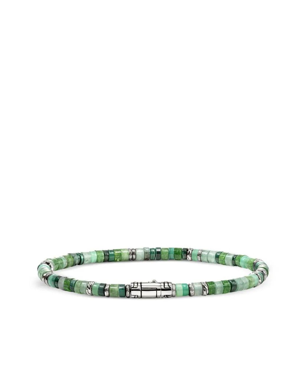 John Hardy Green Sterling Heishi Multi-Stone Bracelet for men