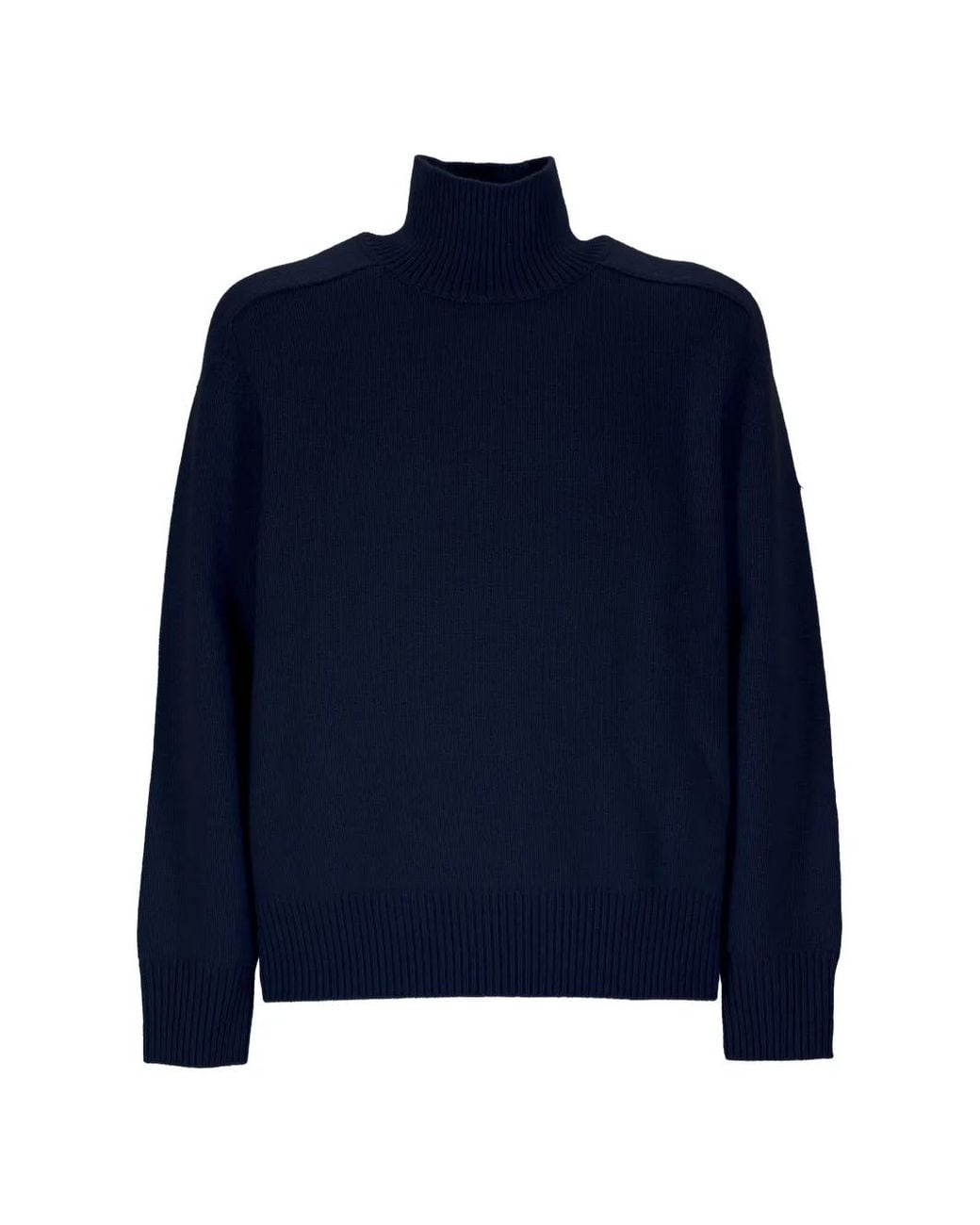 Soft Goat Blue Roll-Neck Knitted Sweater for men