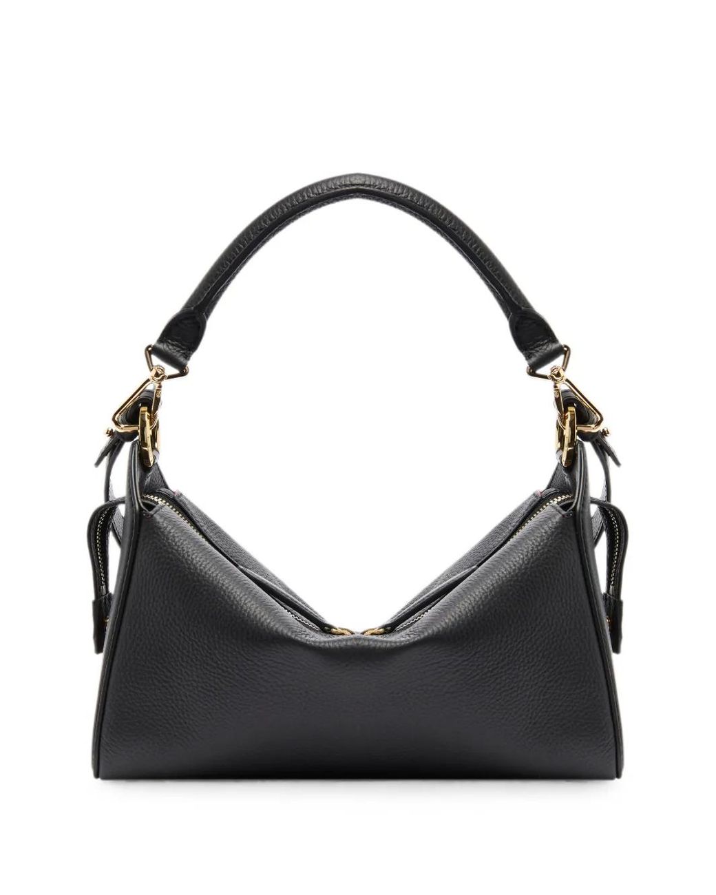 Lancel Black Louison Grained Leather Shoulder Bag