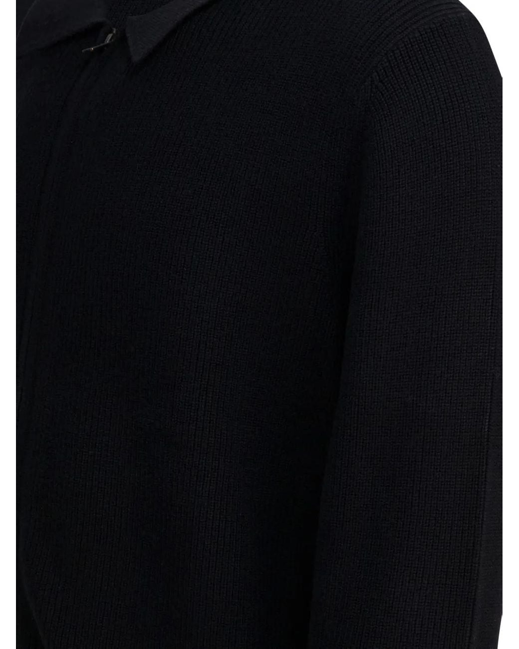 Vince Black Zip-Up Ribbed Jacket for men