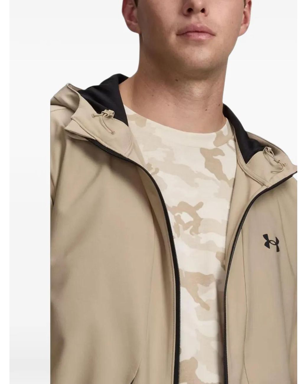 Under Armour Natural Logo-Print Zip-Up Hooded Jacket for men