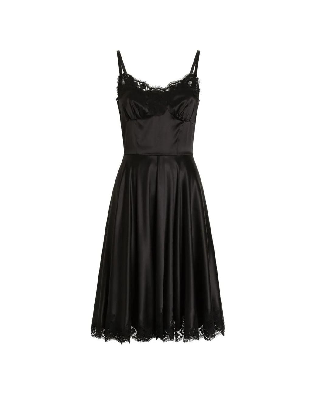 Dolce & Gabbana Black Satin Dress