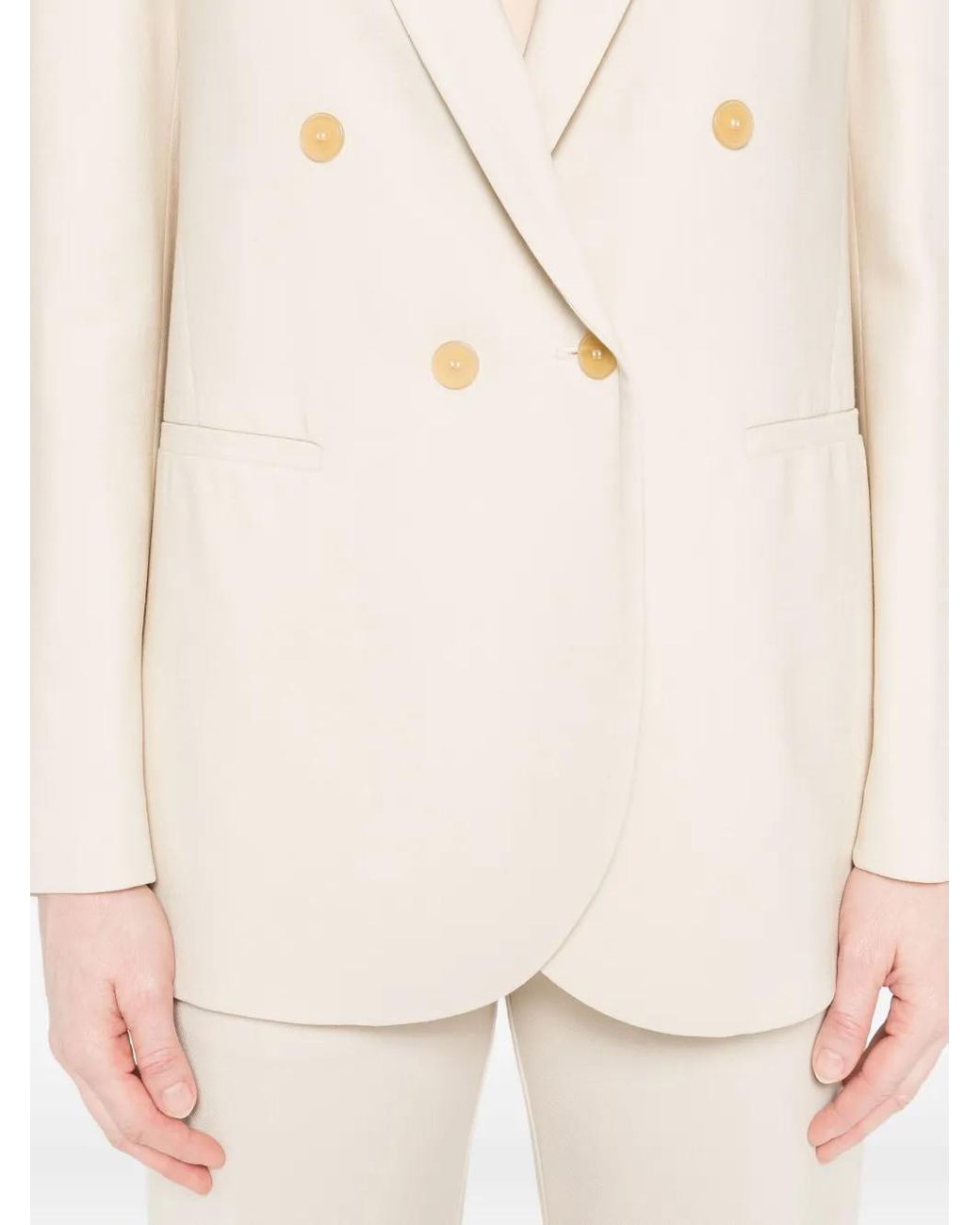 Forte_forte White Wool Viscose Twill Regular Jacket