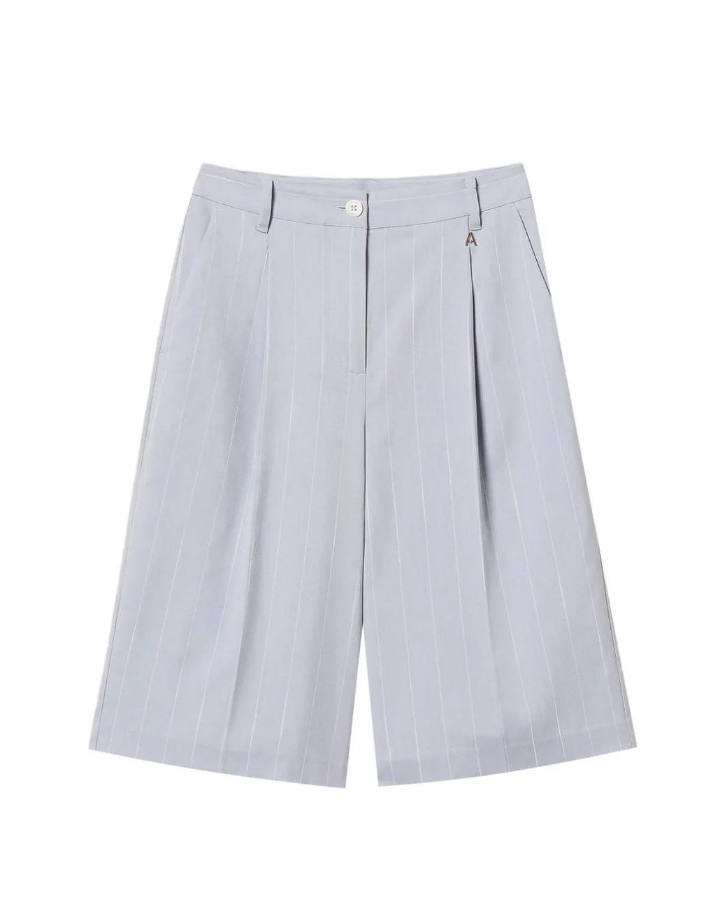 Twinset Blue Pinstripe Bermuda Shorts With Pockets