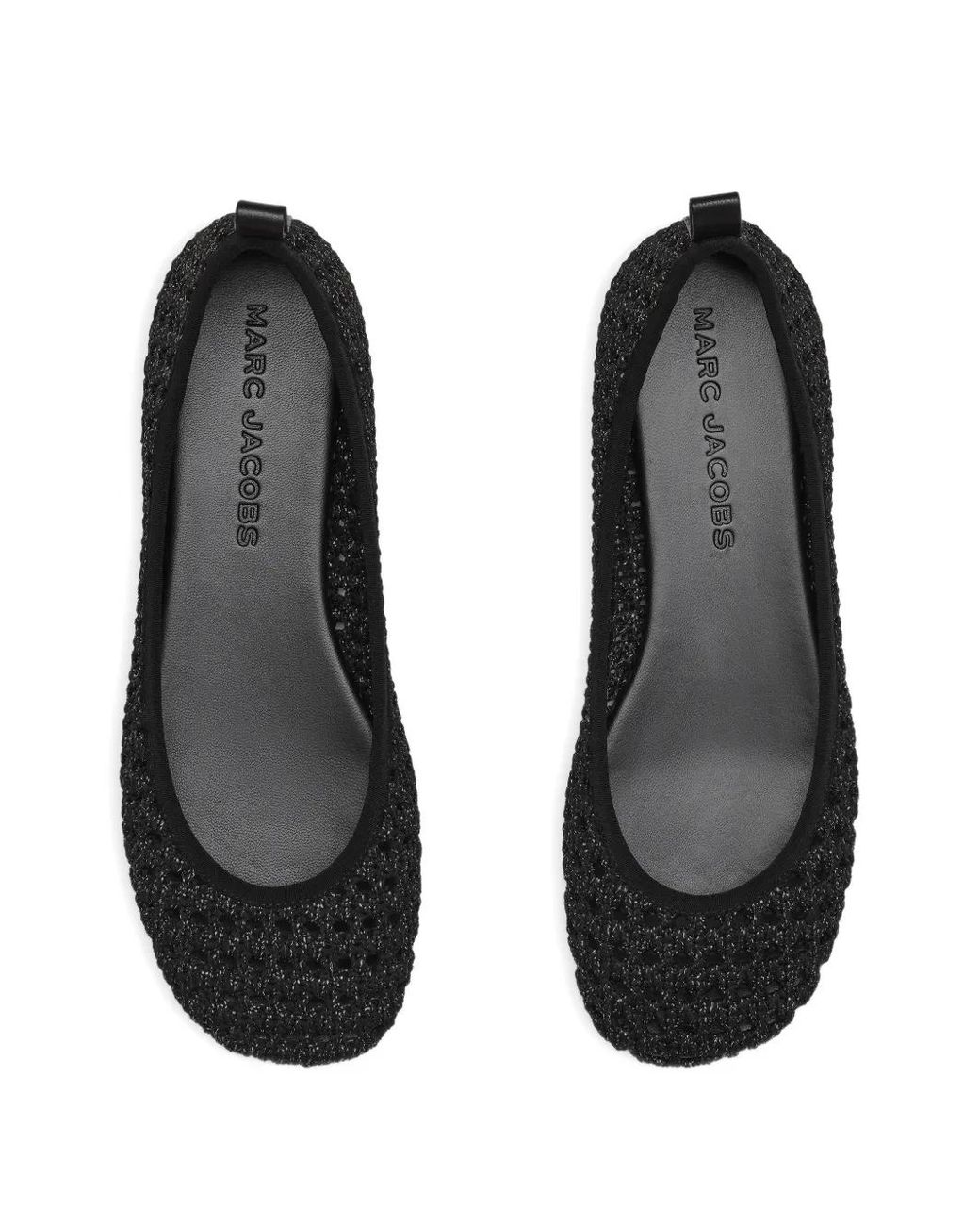 Marc Jacobs Black Crochet Lace Up Ballet Flats