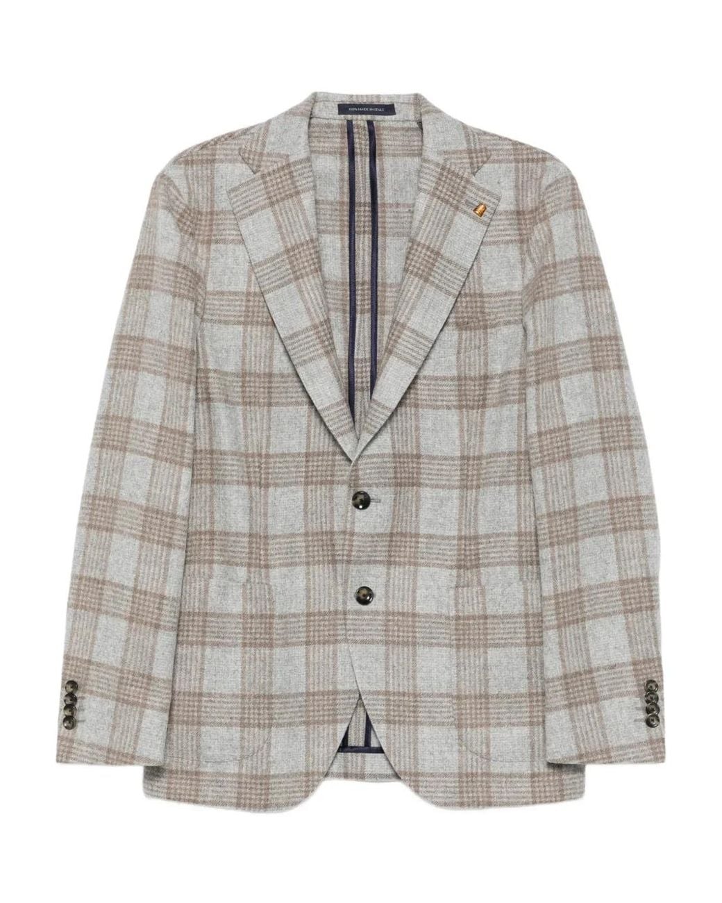 Latorre Gray Plaid-Pattern Blazer for men