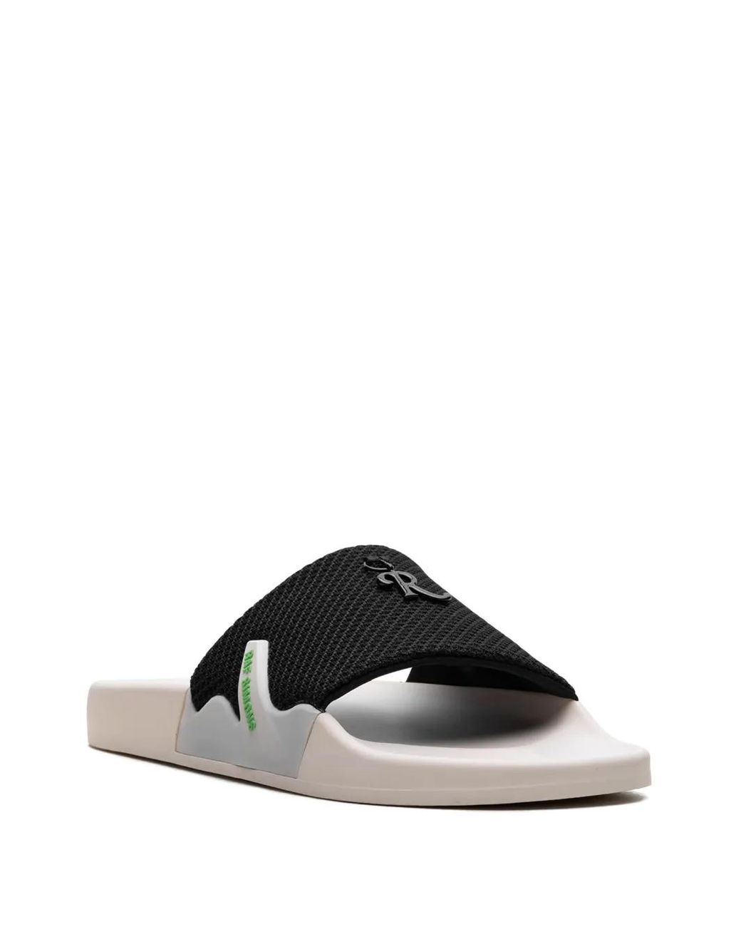 Raf Simons Black Astra Logo-Embellished Slides for men