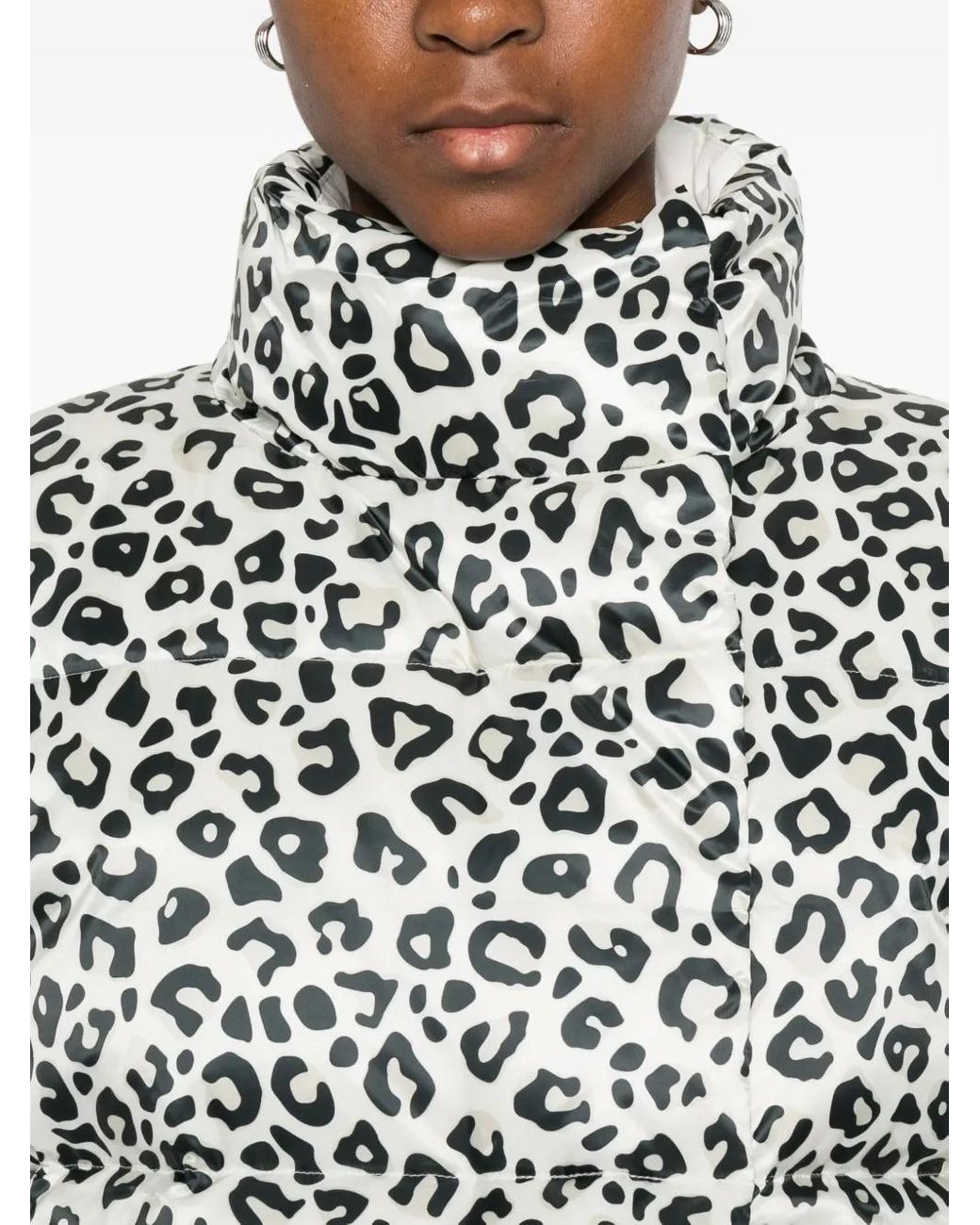Plumífero Con Motivo De Leopardo Rossignol de color Gray